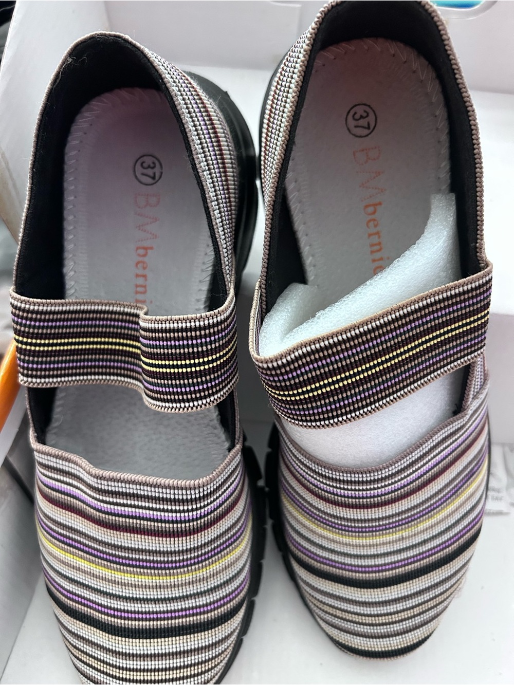 bernie mev. Multicolor Striped Mary Jane Flats